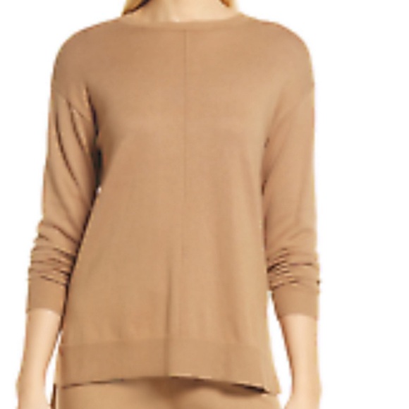 ANN KLEIN WOMENS SWEATER COTTON-VISCOSE BLEND LONG SLEEVES VICUNA COLOR SIZE M - Picture 1 of 12